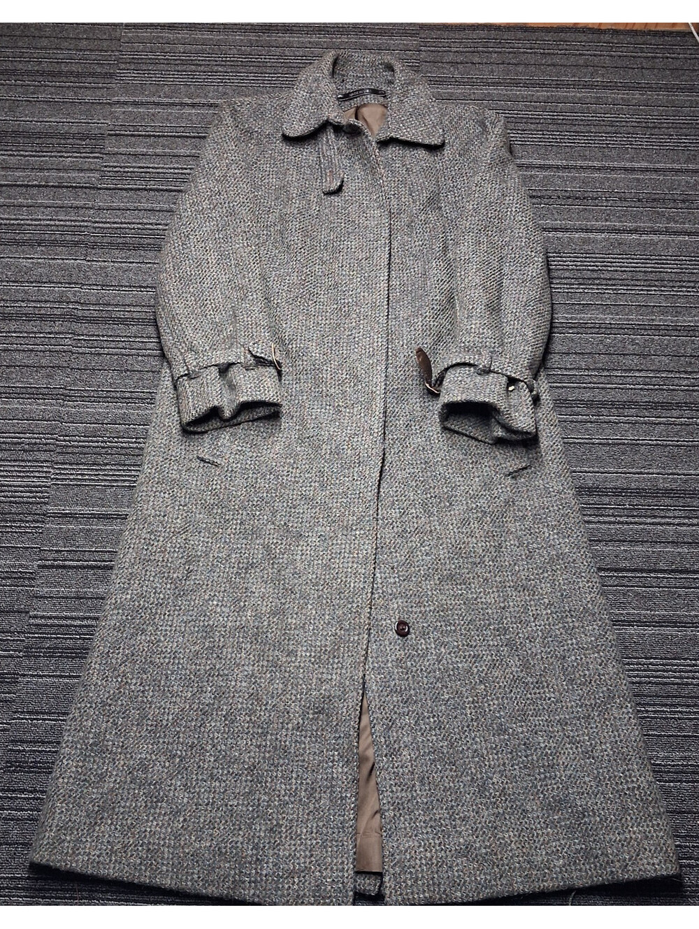 Vintage Andover Tweeds Women’s 100% Wool Long Coat Gray Brown Made in USA